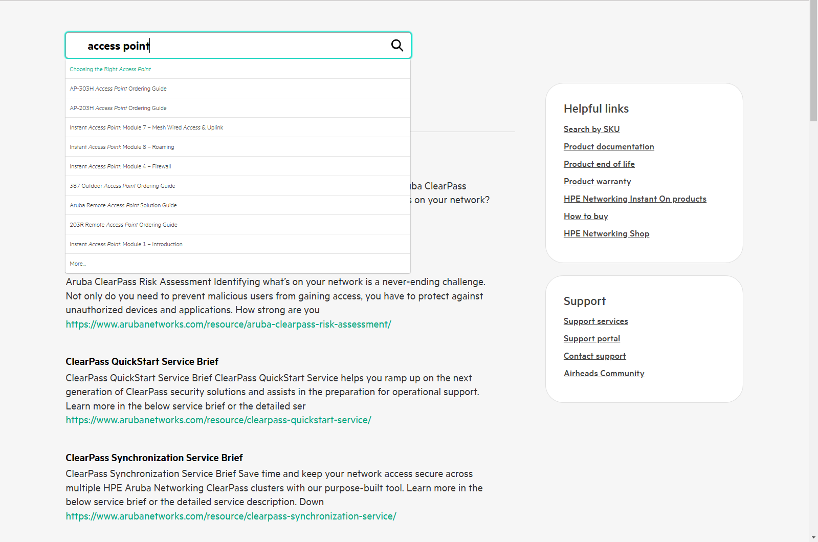 Autocomplete on the search page