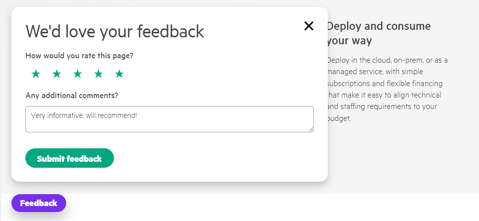 Feedback widget